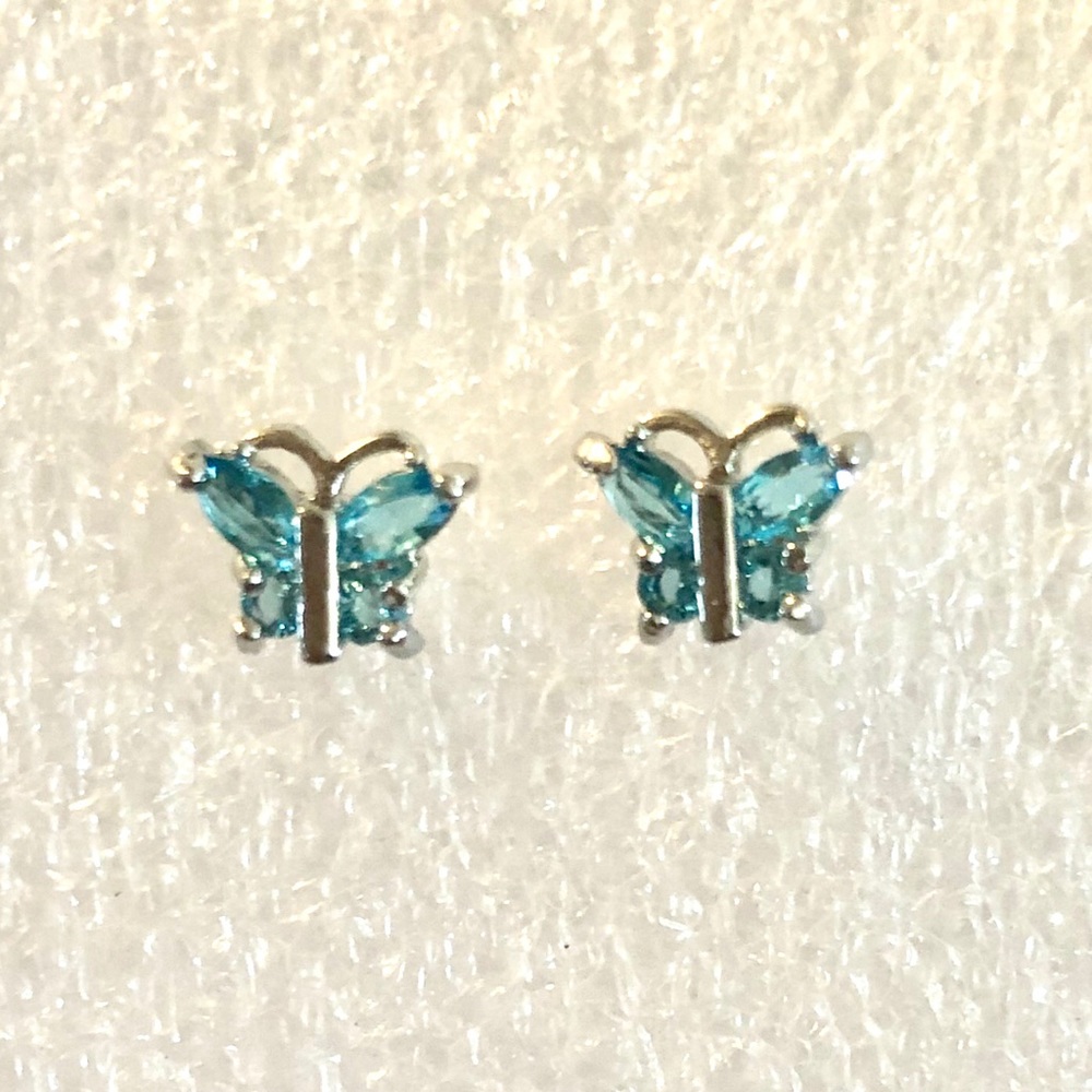 Sterling Silver & Tanzanite Butterfly Earrings